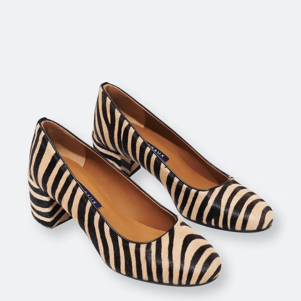 Margaux The Heel Pump Zebra Camel Women's Size 38.5 Wide